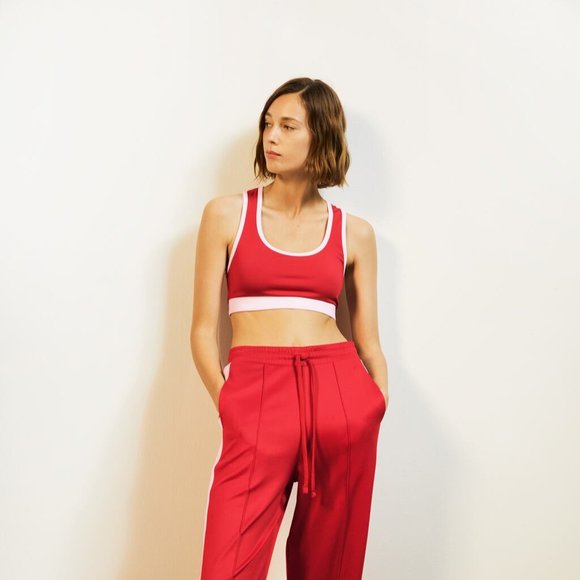 Zara Tops - NWT Zara Size S Red Retro Sport Crop Top